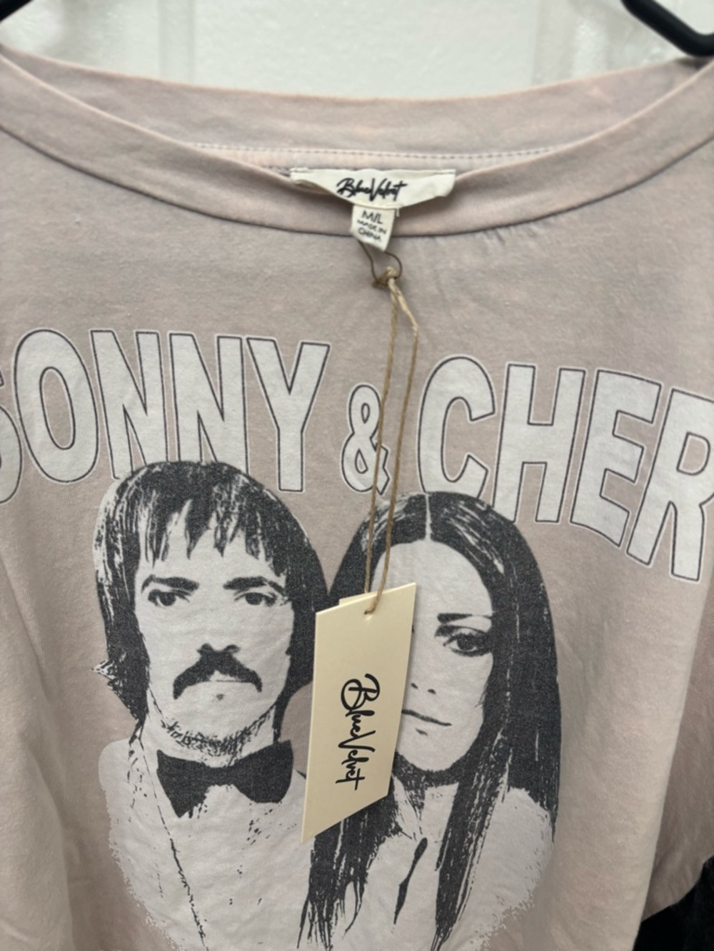 Sonny & Cher Graphic Tee in Dusty Pink - Picture 6 of 7